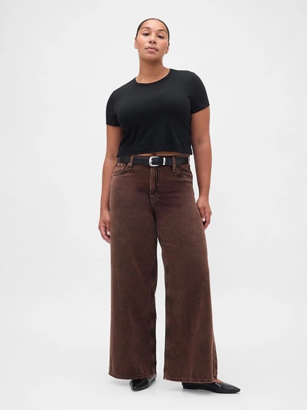 GAP mid rise ultra soft chocolate brown baggy jeans